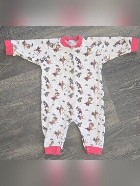 Vintage H&M Disney Bambi Print Onsie Sleeper - 9M